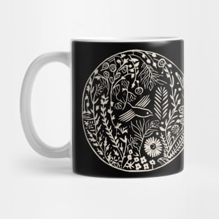 Lino Cut Bird Mug